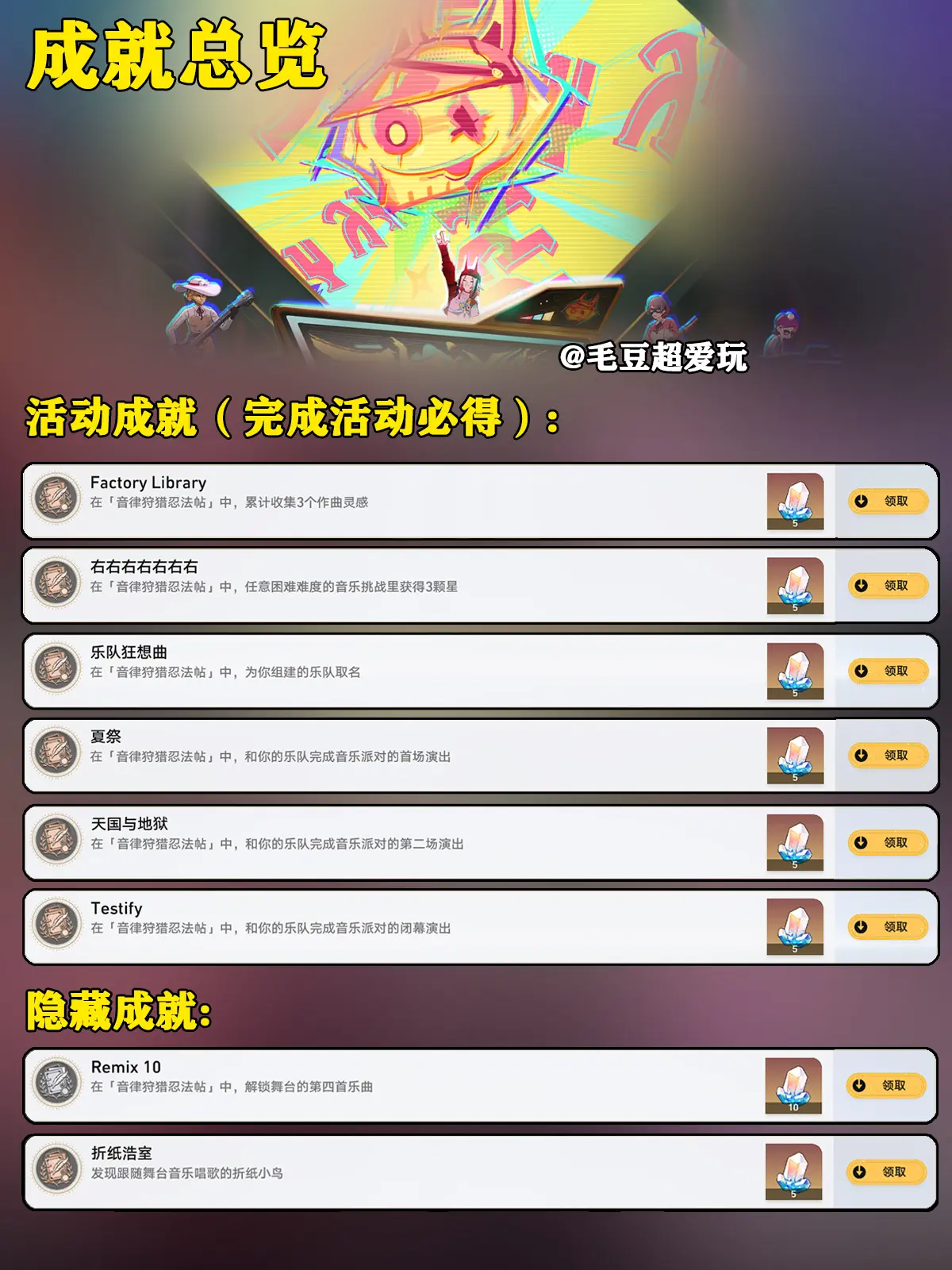 「V2.6攻略」匹诺康尼折纸大学学院-新增成就超全整理