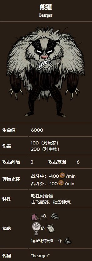 饥荒秋季boss熊獾打法攻略