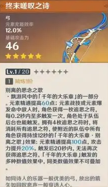 原神终末磋叹之诗满级属性介绍