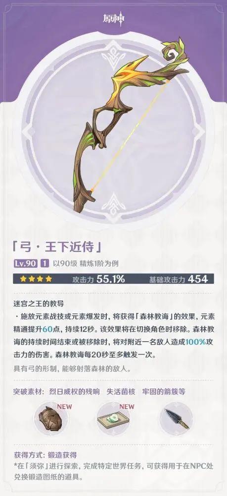 原神王下近侍满级属性介绍