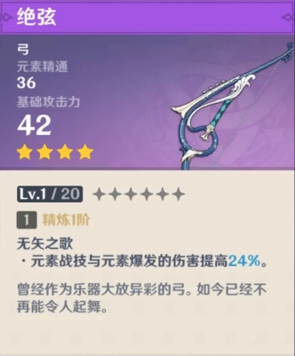 原神绝弦满级属性介绍
