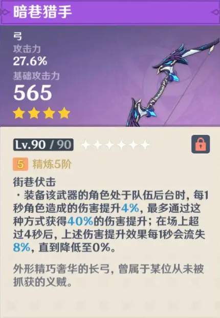 原神暗巷猎手满级属性介绍