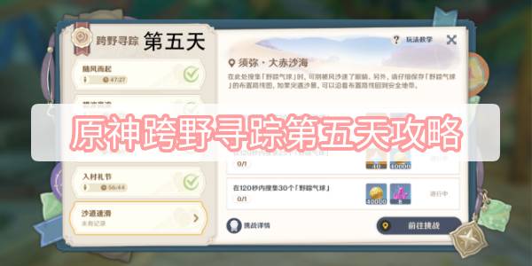 原神跨野寻踪第五天攻略