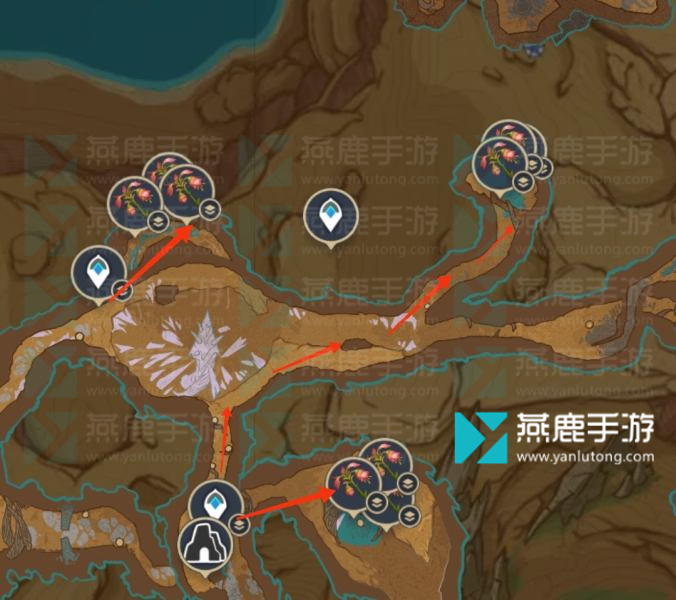 原神悼灵花采集路线图