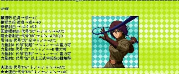 拳皇2000WHIP出招表