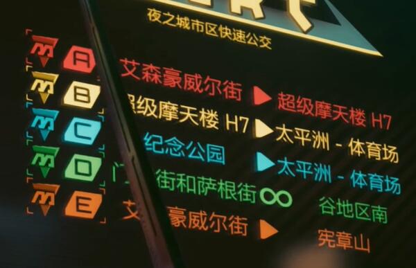 赛博朋克2077地铁线路图