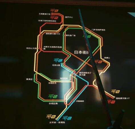 赛博朋克2077地铁线路图